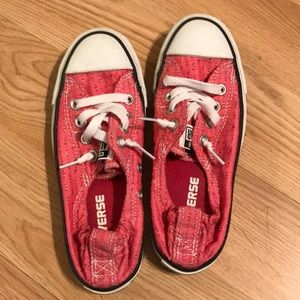 Pink Eyelet Converse All Stars